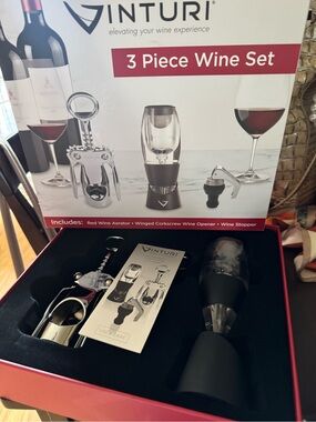 Vinturi 3-Piece Wine Tool Set - Black